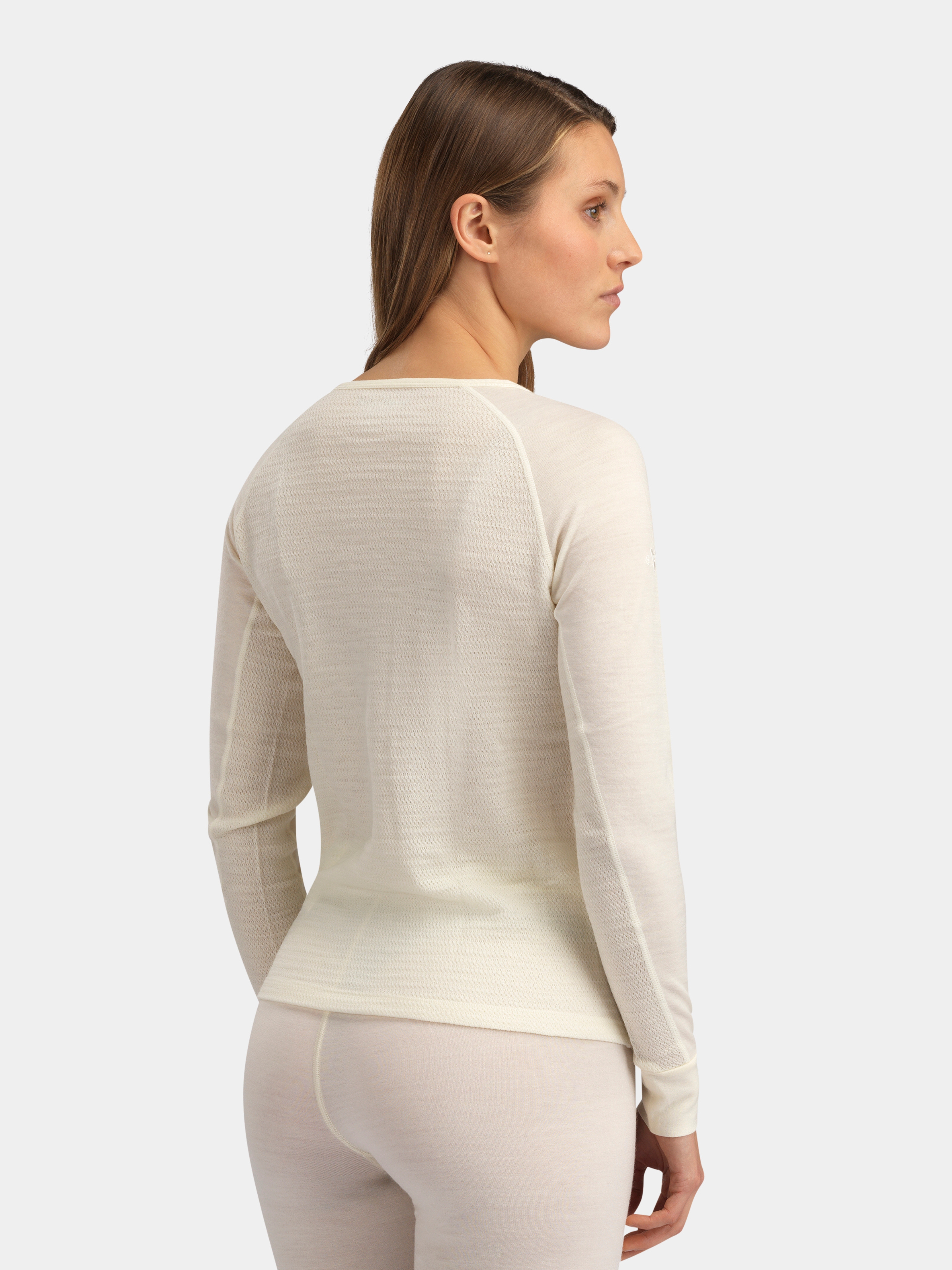 Rena Merino Base Layer Crew Top Ivory