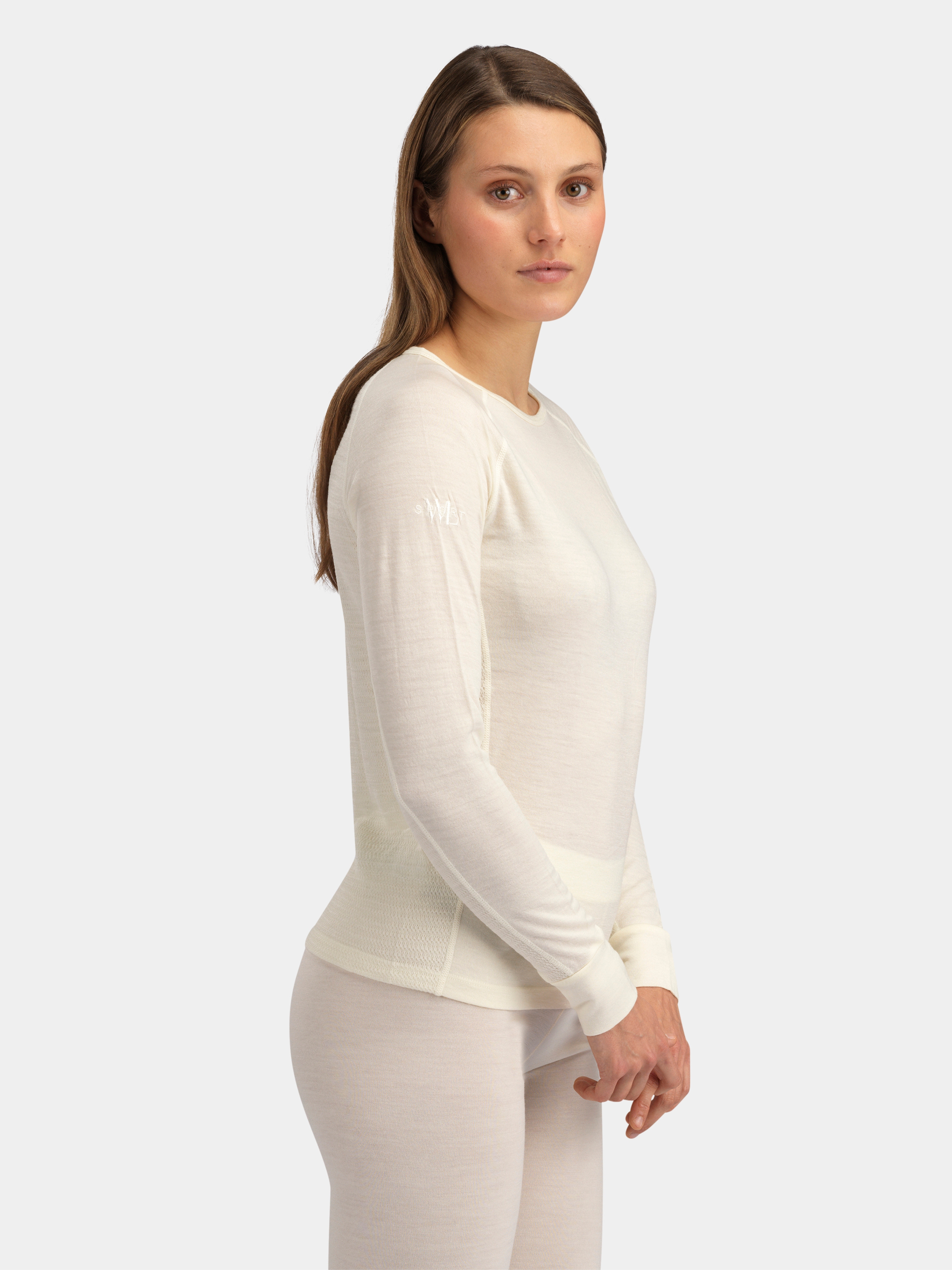 Rena Merino Base Layer Crew Top Ivory