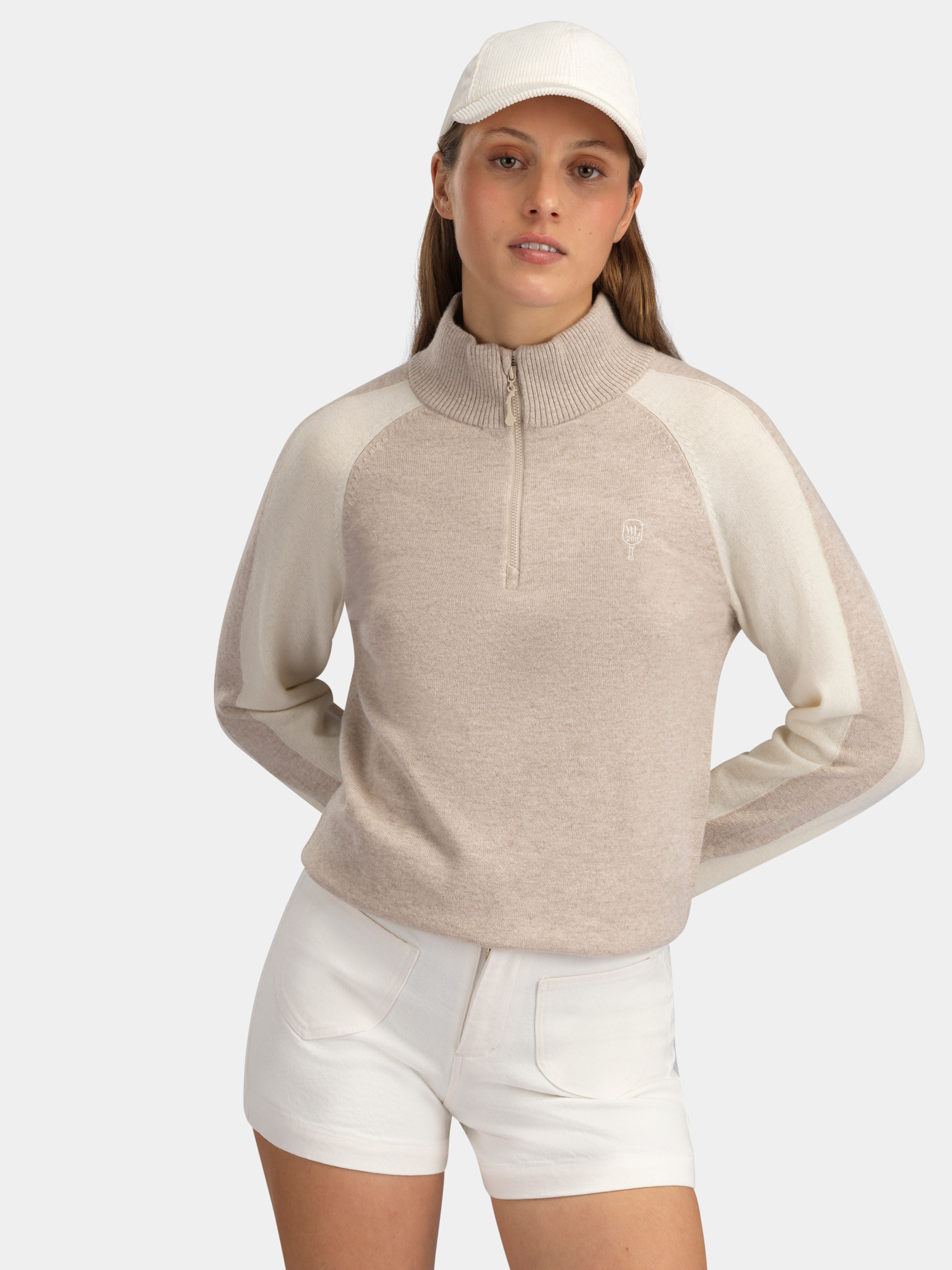 Risdalsfjellet Half-Zip Ullgenser Beige