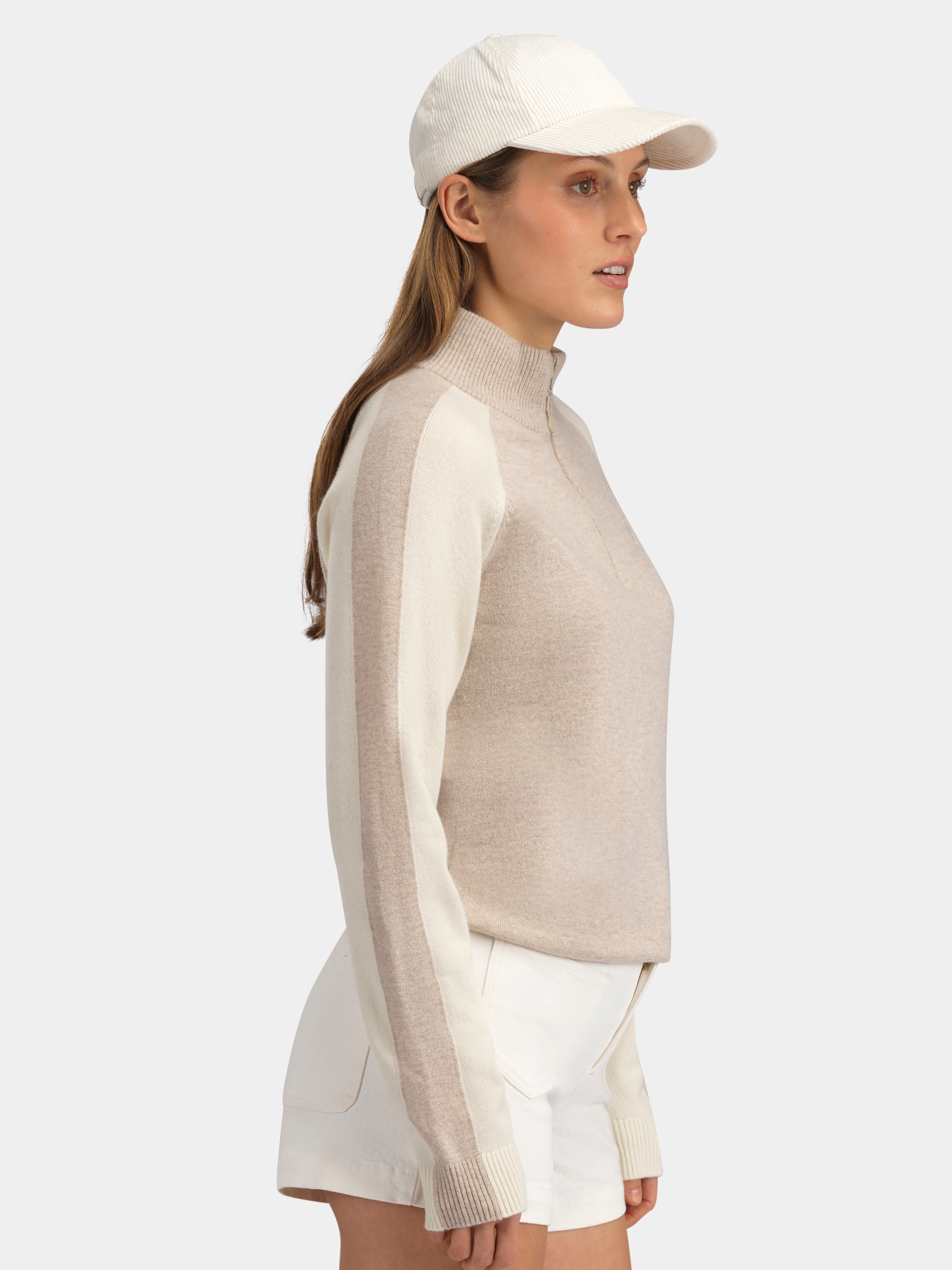 Risdalsfjellet Half-Zip Ullgenser Beige