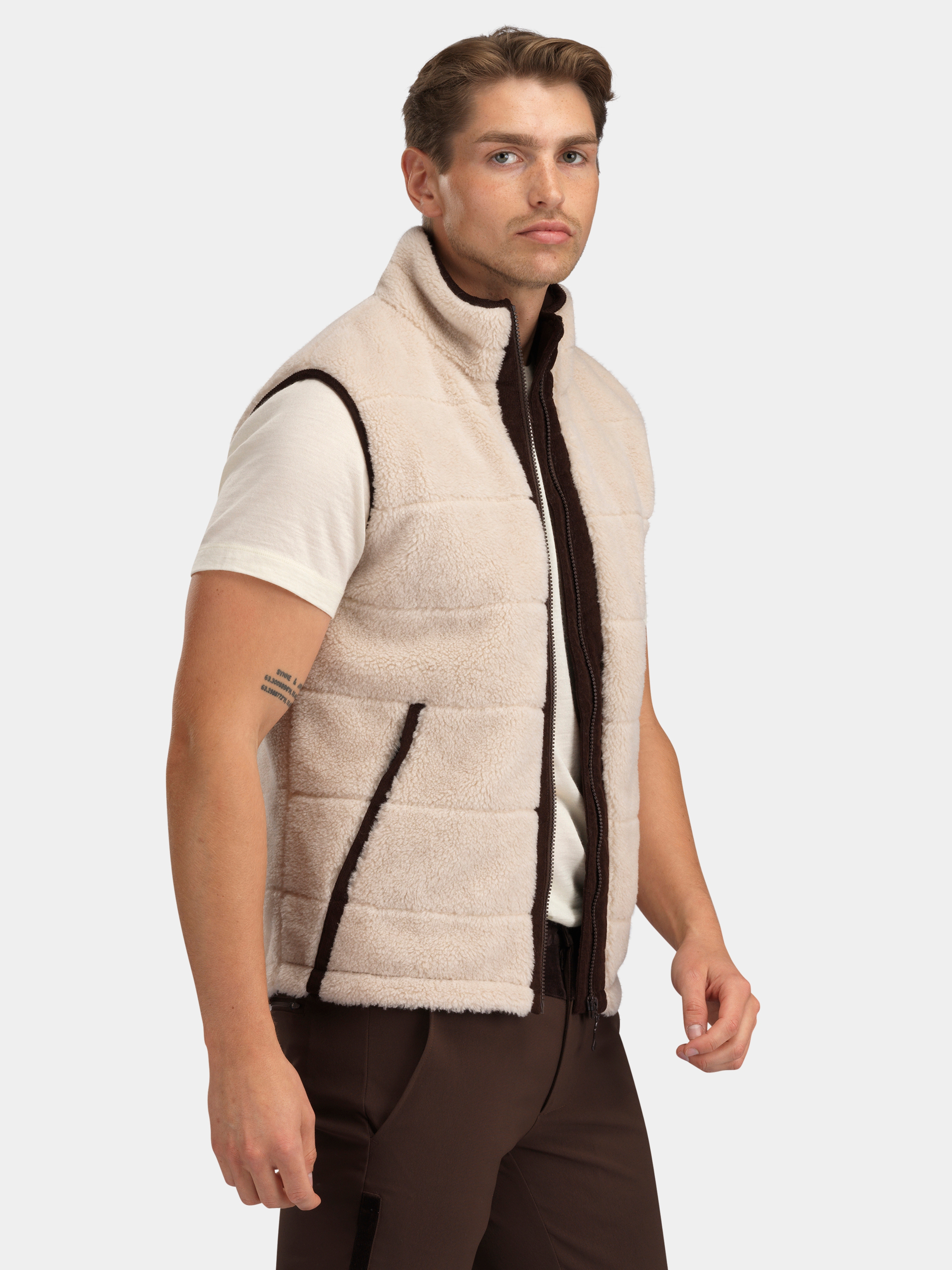 Nusfjord Fleece Vest  Sheep With Brown
