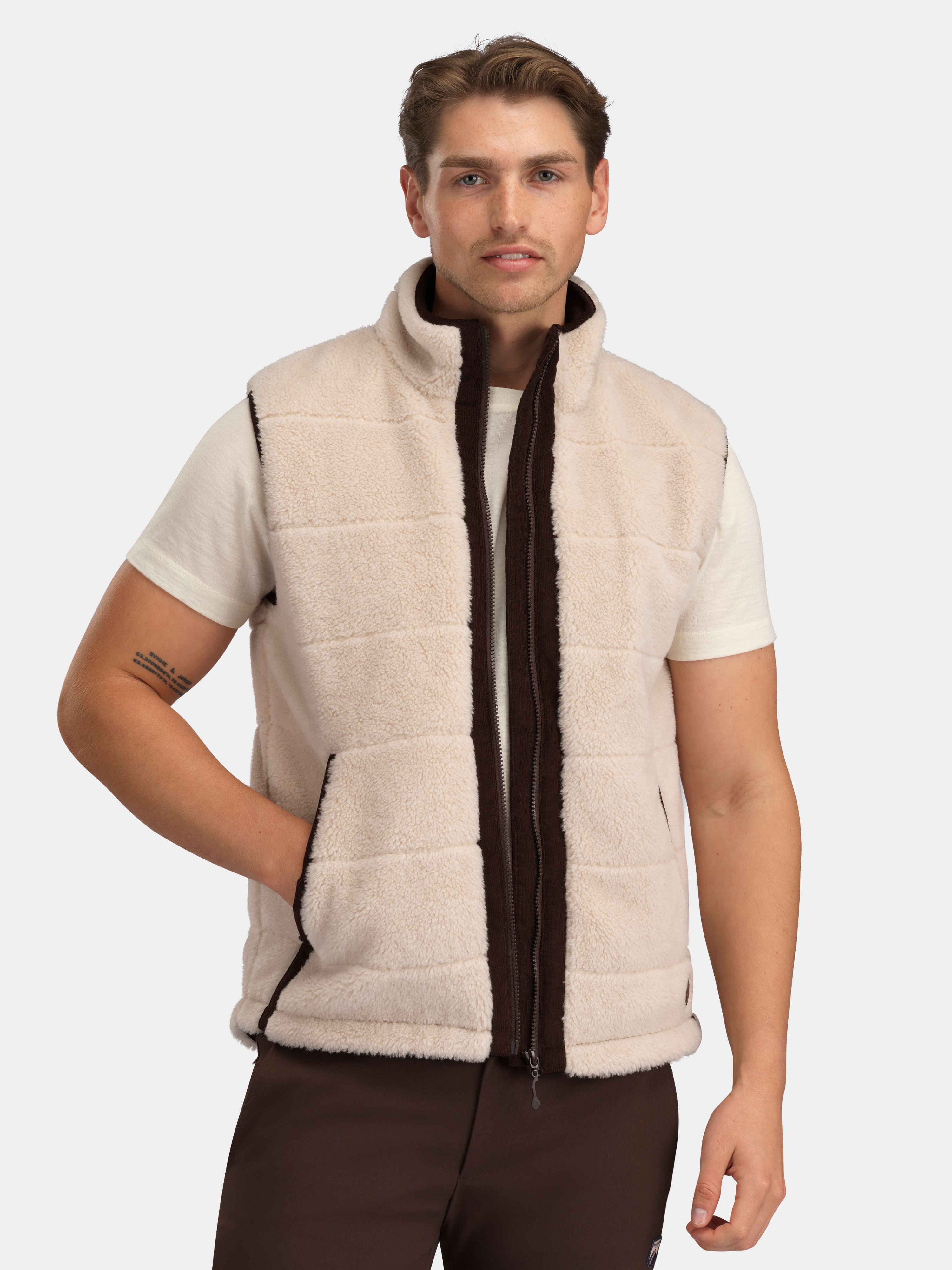 Nusfjord Fleece Vest  Sheep With Brown