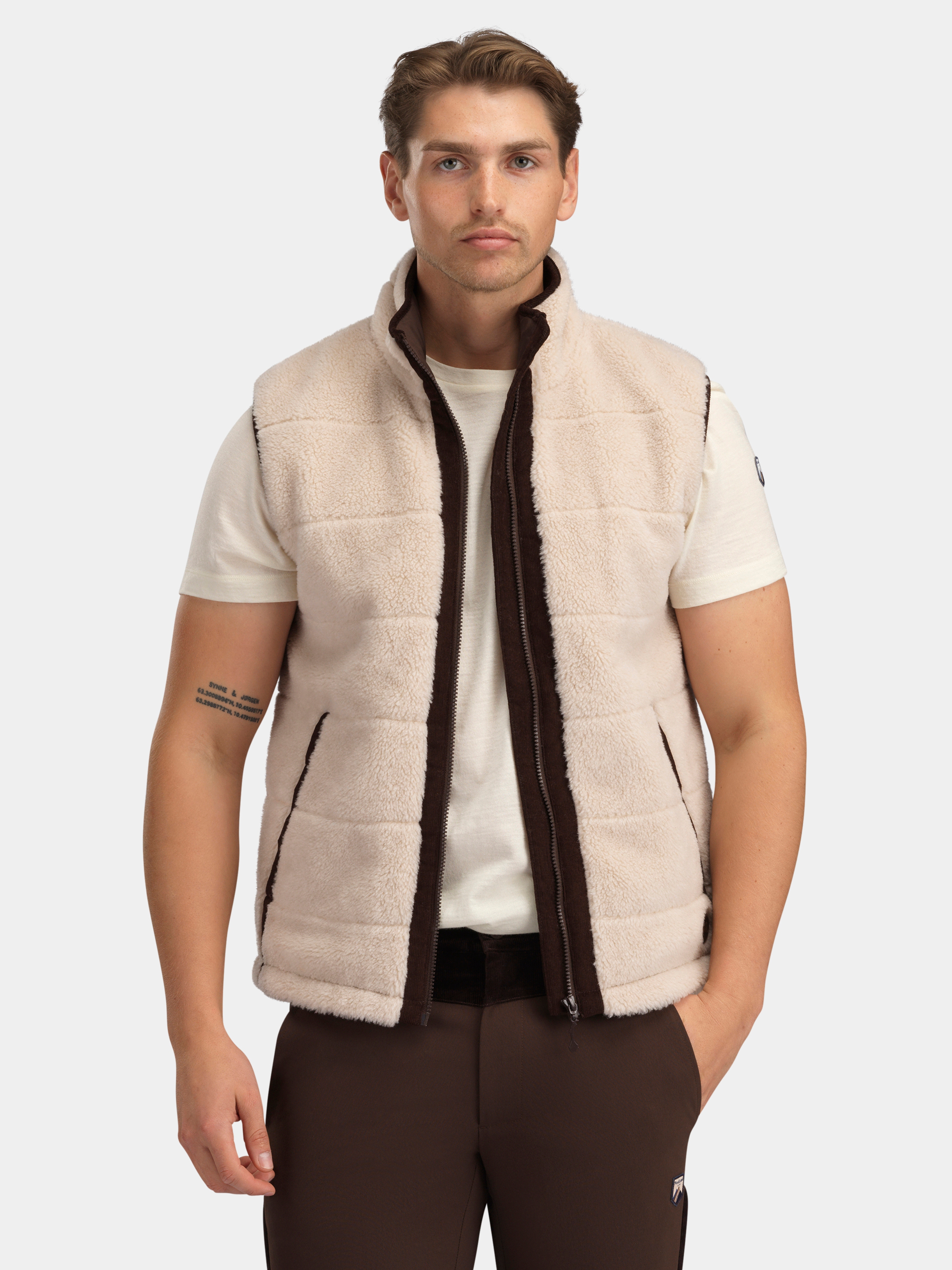 Nusfjord Fleece Vest  Sheep With Brown