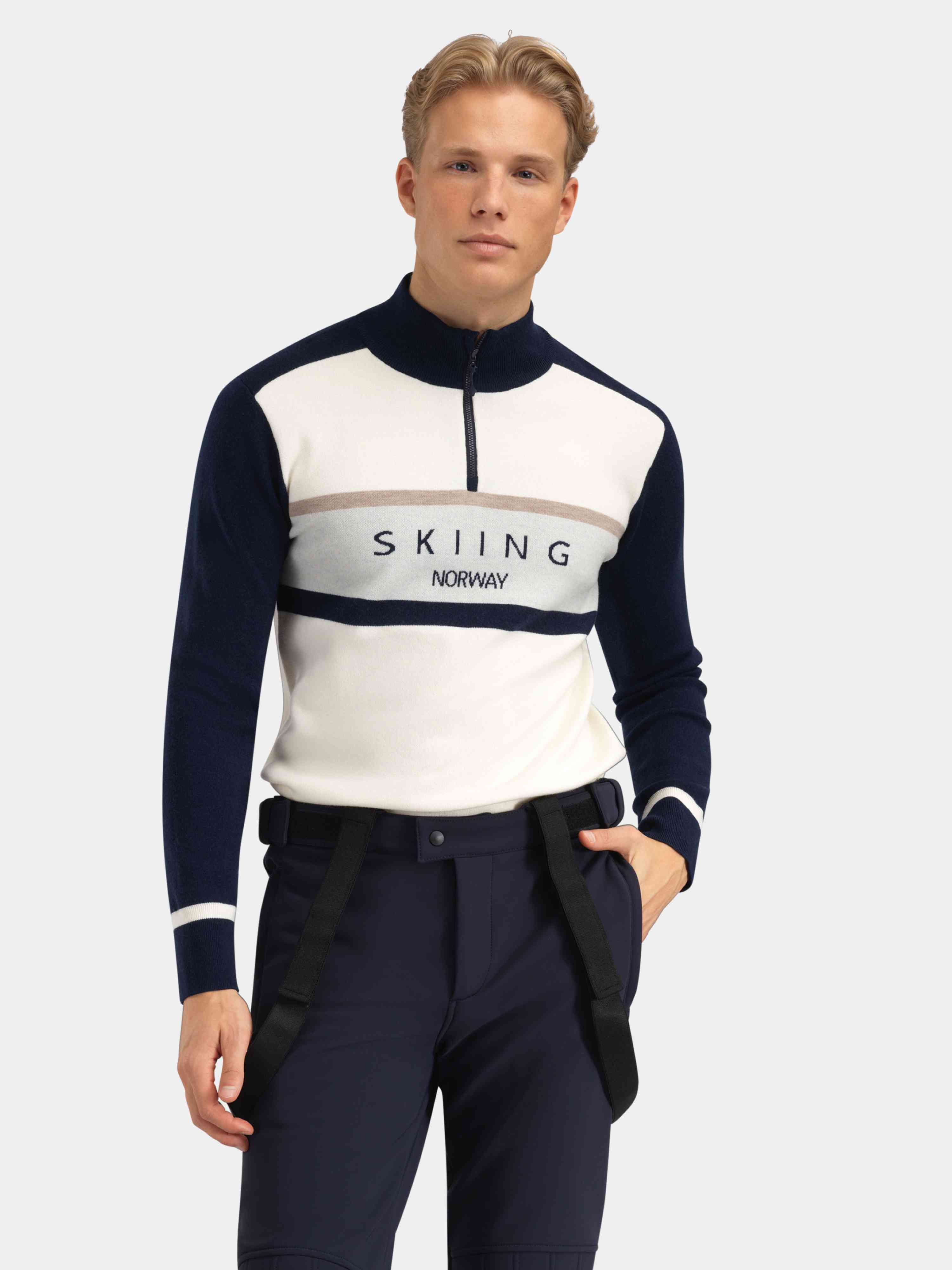 Hemsedal Knitted Halfzip Man Blue