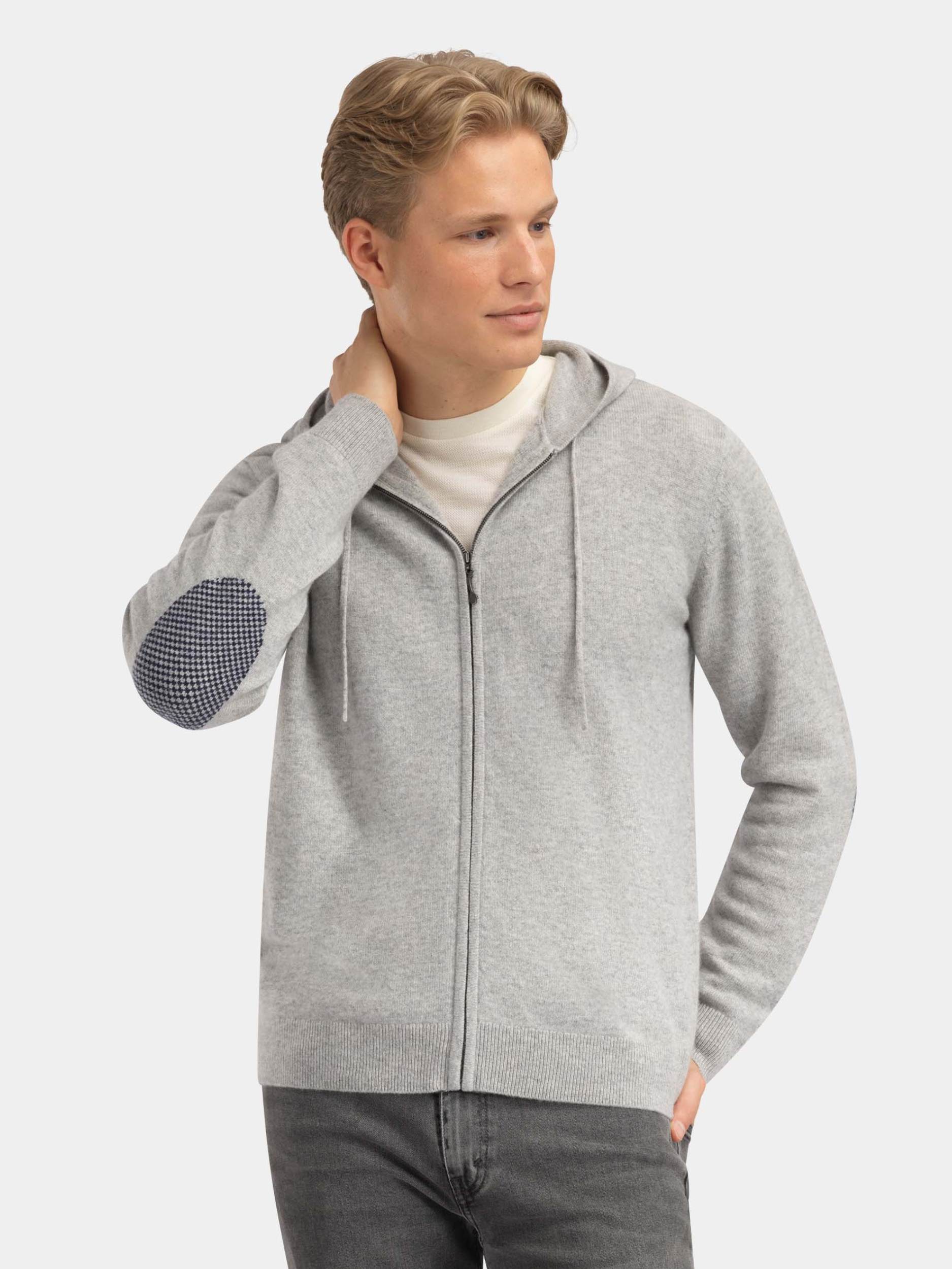 Grønli Cashmere Hood Jacket  Grey Melange