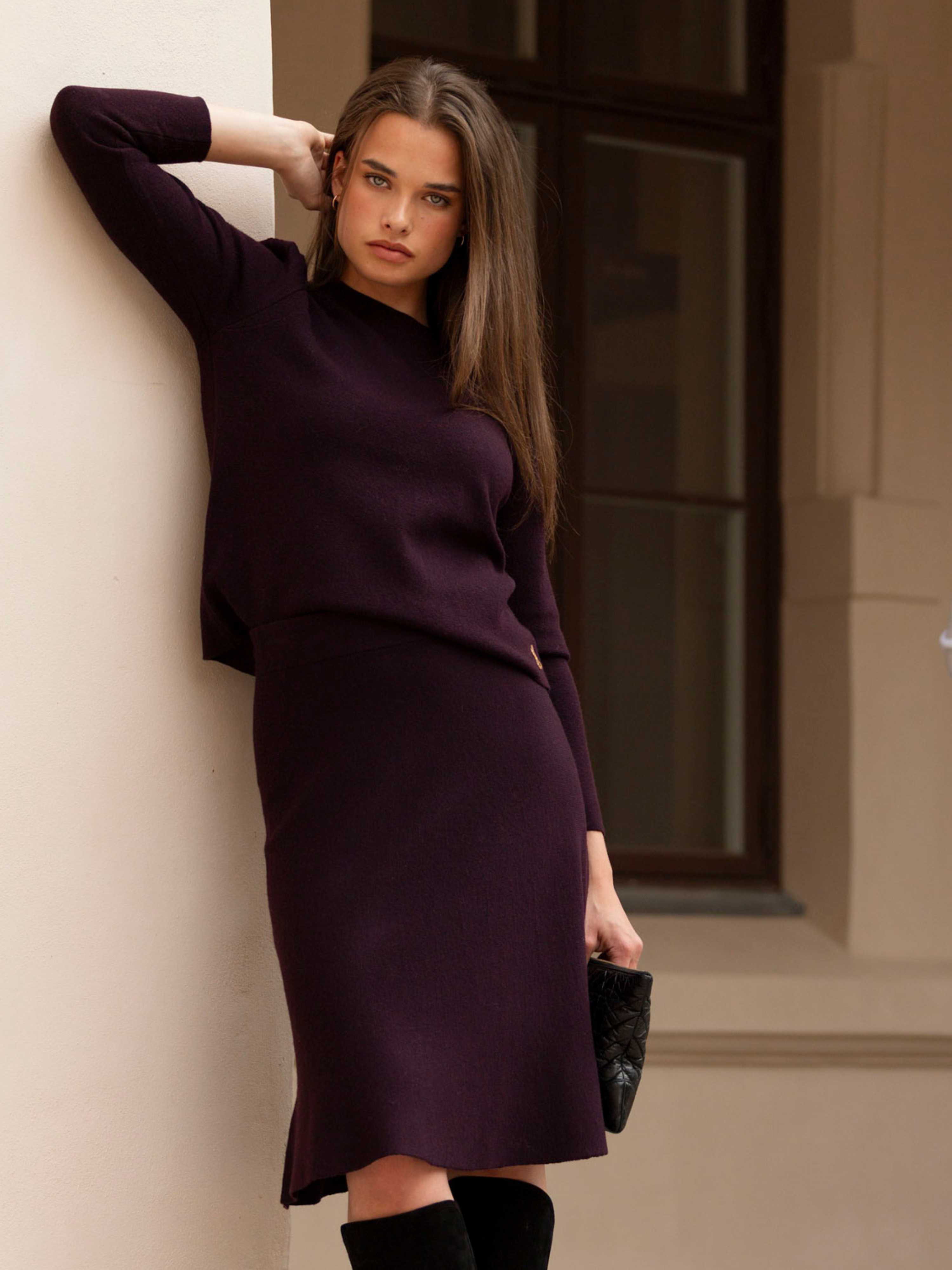 Ramsfjellet Ull Skjørt Aubergine